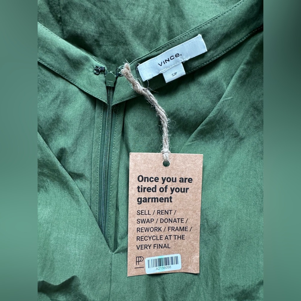 NWT Vince Flutter Sleeve Dress Herb Green sz S $425 - Picture 9 of 10
